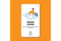 Boring Lesson Listen Schoolboy In Classroom Vector Product Image 1