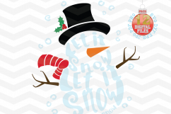 Snowman Svg - Let it snow Svg -2 in 1- Christmas SVG - Snow Product Image 2