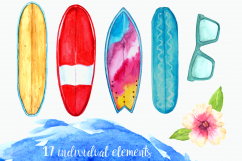 Watercolor Surf Clip Art Set Product Image 5