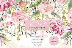 Watercolor flower clipart. Bliss. Product Image 1