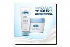 Baby Cosmetics Creative Promotional Banner Vector Product Image 1