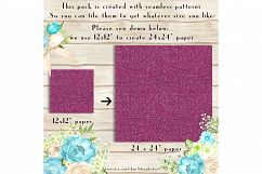 36 Glitter and Solid Color Princess Pink and Purple Papers Product Image 3