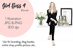 Fashion illustration clipart - Girl Boss 4 - Blonde Product Image 1