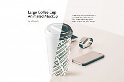 Large Coffee Cup Animated Mockup Product Image 1