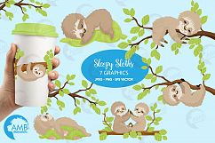 Sleepy Sloths clipart, graphics, illustrations AMB-2200 Product Image 1