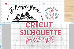 I love You to the Mountains and Back Cutting File  (SVG, DXF, PNG) Product Image 2
