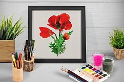 Poppy flowers watercolor set. Product Image 6