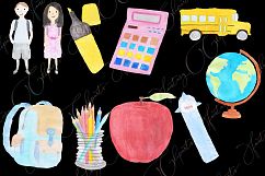 Watercolor Hand Drawn Back To School Clipart Product Image 2