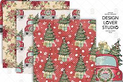 Santa Claus Car digital paper pack Product Image 5
