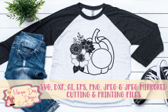 Floral Pumpkin Monogram SVG, DXF, AI, EPS, PNG, JPEG Product Image 1