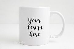 Monochromatic mug mockup white coffee 11oz mug mock up plain blank cup template feminine PSD smart Product Image 1