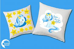 Magical Unicorns in blue clipart, graphics and illustrations AMB-1383 Product Image 3