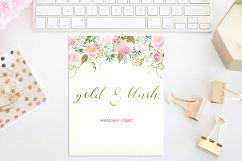 Gold &amp; blush watercolor flowers Product Image 2
