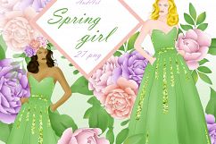 Spring girl clipart Product Image 1