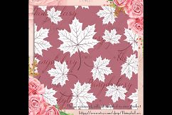 100 Seamless White Autumn Leaves Pattern Digital Papers Product Image 3