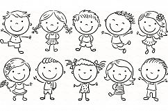 Happy Cartoon Kids Bundle, children doodle, kids doodle Product Image 29