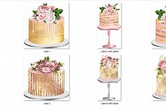 Blush and Gold Cakes Clipart Product Image 2