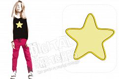 Star Applique Machine Embroidery Design 4 Sizes Product Image 1