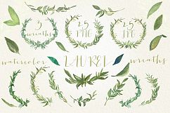 Laurel foliage wreaths. Watercolor. Product Image 5