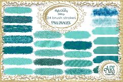 Turquoise Glitter Blue and Green Digital Clipart Brush Stroke 24 of beautiful PNG files Product Image 1