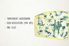 Watercolor Cheeses Clipart, Cheeses Clip Art, Cheese Clipart Product Image 3