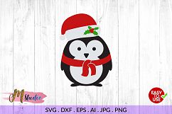 Christmas Penguin svg, for Silhouette Cameo or Cricut. Product Image 1