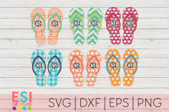 Beach SVG | Summer SVG| Flip Flop Monogram SVG Product Image 1