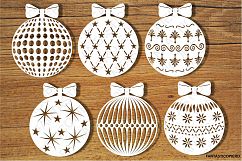 Baubles, Decorative Christmas Balls SVG files. Product Image 1