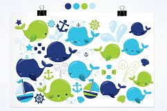 Nautical Whales graphics and illustrations Product Image 2