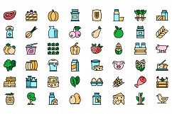 Farm products icons set vector flat Product Image 1