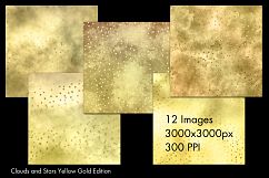 Clouds and Stars Yellow Gold Edition Backgrounds - 12 Images Product Image 2