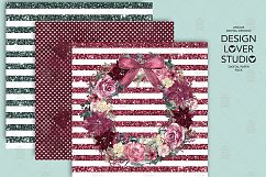 Burgundy Christmas digital paper pack II Product Image 6
