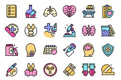 Endocrinologist icons set vector flat Product Image 1