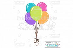 Birthday Balloons SVG Cut File &amp; Clipart