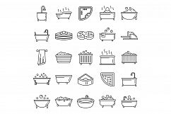 Modern jacuzzi icons set, outline style Product Image 1