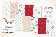 Christmas Holly Festive Red Seamless Patterns Digital Papers Product Image 4