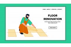 Floor Renovation Make Young Man Builder Vector Product Image 1