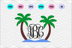 Palm trees beach Svg Vector File Vinyl Decal Product Image 1