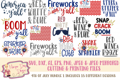 4th of July Bundle 1 SVG, DXF, AI, EPS, PNG, JPEG Product Image 1