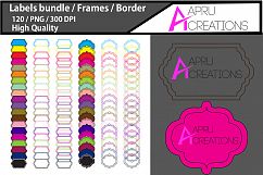 Label frames clipart / label high quality 120 / frames / borders / printable high quality designs / hand drawn frames / commercial use Product Image 1