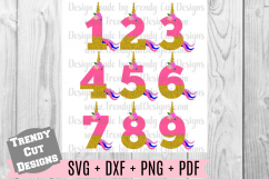 Bundle, Unicorn Number Birthday Set SVG Product Image 1