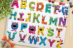 Monster Alphabet Clipart, ABC Letters - Vector Clipart Product Image 3