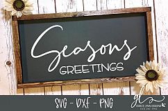 Seasons Greetings - Christmas Cut File - SVG, DXF &amp; PNG Product Image 1