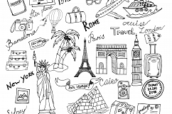 Doodle Travel clipart Product Image 2