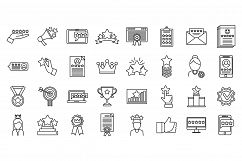 Reputation experience icons set, outline style Product Image 1