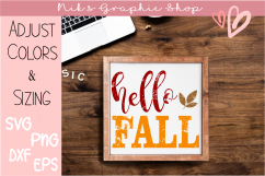 Hello Fall Svg, Fall Svg, Fall Sign Svg, Autumn Svg Product Image 1