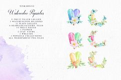 Summer Watercolor Popsicle Graphics Set and Patterns Product Image 7