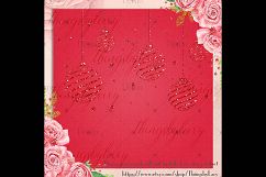 16 Red Glitter Christmas Printable Digital Papers 12 x 12 in Product Image 5