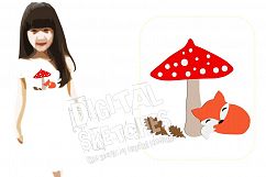 Fox Machine Embroidery Design Mushroom Toadstool 3 Sizes Product Image 1