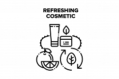 Refreshing Cosmetic Cream Vector Black Illustration Product Image 1